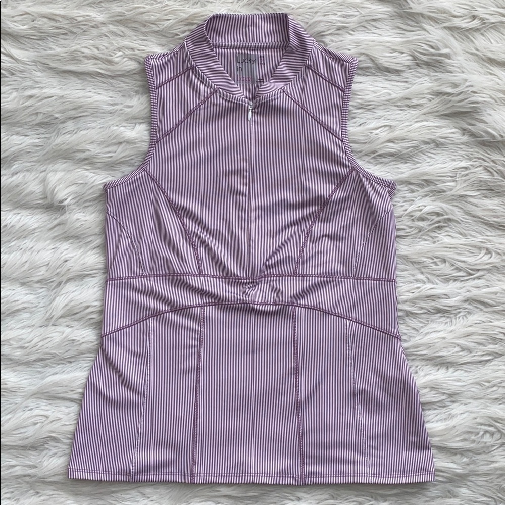 Lucky in Love | Architect Stripe Zip Golf Tank